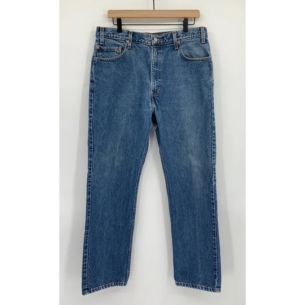 Vintage Levis 505 Jeans Mens 36x32 Blue Fade 90s Straight Leg Denim Pants